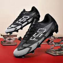(black, 41) Low-cut football shoes with long studs for adults, men and women, sports anti-skid wear-resistant competition training shoes