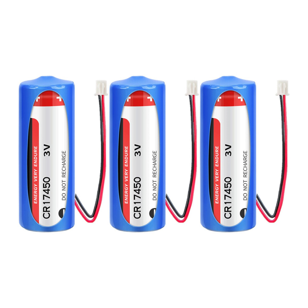 Cr17450 3V Lithium Battery 2400Mah With 2.54 Plug For Gps And Smoke Detector, 3 Pack 9174973192077