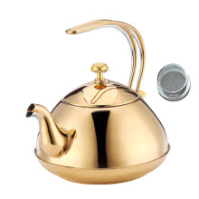 Gold 1.5L Stainless Steel Wide Mouth Kettle Fast Boiling Easy Clean for MultiStove Use