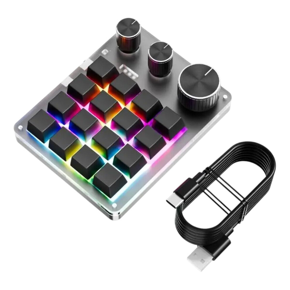 Usb C Programmable Macro Keypad 16 Keys With Triple Control Knobs For Pc And Diy Projects 9070919211881