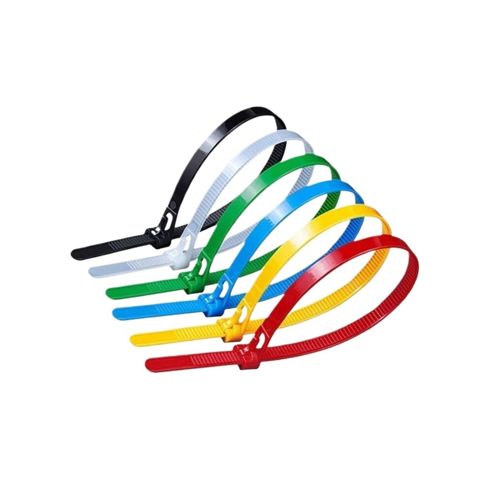 Reusable Nylon Cable Ties 7.5X150mm Black 100Pcs Heavy Duty Selflocking For Wire Management 9070919213014