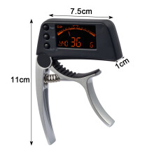 Guitar Tuner Capo 2 In 1 With Large Lcd Screen Quick Response High Sensitivity Tuning For Acoustic Electric Bass Ukulele Violin, Durable Alloy Clip