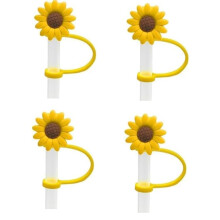 Silicone Sunflower Straw Covers Reusable Splash Proof Dustproof Tips for Stanley Cup