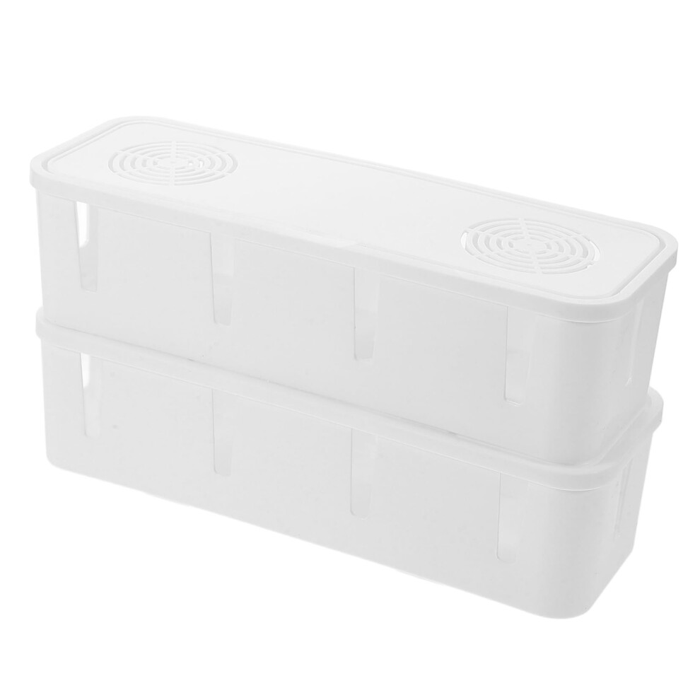 Cable Management Box Set With Ventilated Dust Protection For Power Strips And Cord Organization 9113335162761