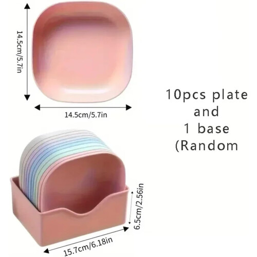 10 Piece Bone China Kitchen Plate and Serving Tray Set, SpaceSaving Dinnerware for Parties 1