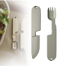 Camping Utensils Set 2 in 1 Detachable Stainless Steel Fork and Spoon for Outdoor Hiking