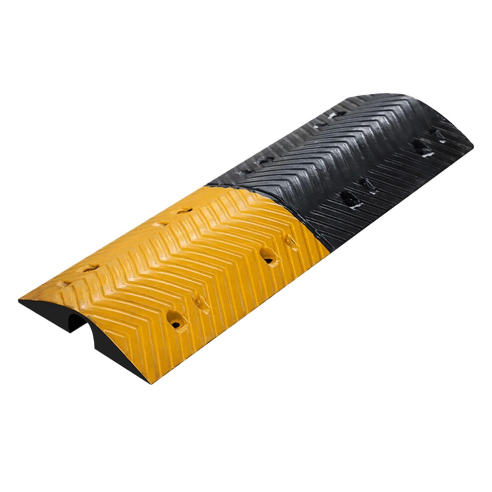 Rubber Speed Bump With Cable Protection Channel, Heavy Duty For Driveways, Asphalt And Concrete 9070919213434