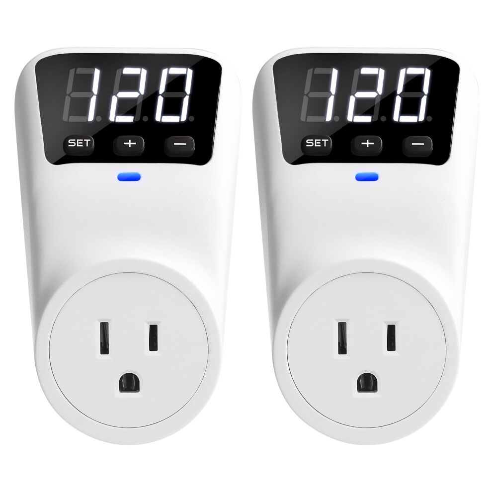 Surge Protector Voltage Stabilizer For Refrigerator And Tv, Wall Mount, Led Display, Fireproof 2 Pack 9070919213441