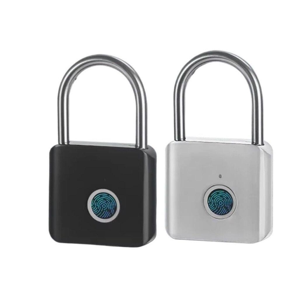 Fingerprint Padlock With Bluetooth Control, Fast Unlock, Ip66 Waterproof, Adjustable Shackle, Black 9113335163256