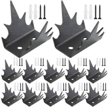 12 Units Metal Anti Climb Spikes for Fence and Wall, Heavy Duty Steel Security Spikes with Screws