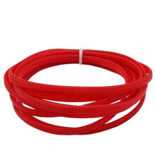 Red Braided Cable Sleeve 2mm 2m PET Wire Protection Abrasion Resistant Flexible Organizer