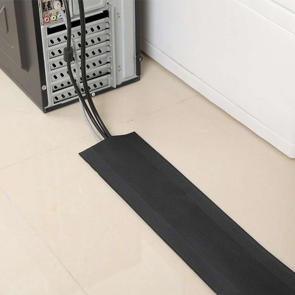 Cable Management Wire Cover, Selfadhesive Flexible Raceway For Floor And Wall, 11M Black 9070919213656