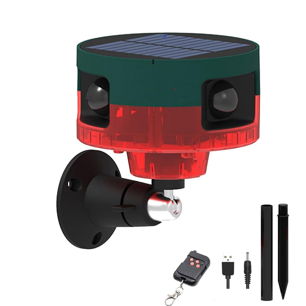 Outdoor Motion Sensor Alarm With 130Db Siren And Strobe, Solar And Usb Charging, Weather Resistant 9070919213700