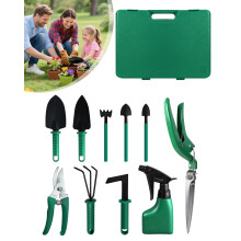 Garden Tool Set 10pcs Heavy Duty RustResistant Steel Tools with Ergonomic Handles and Storage Box