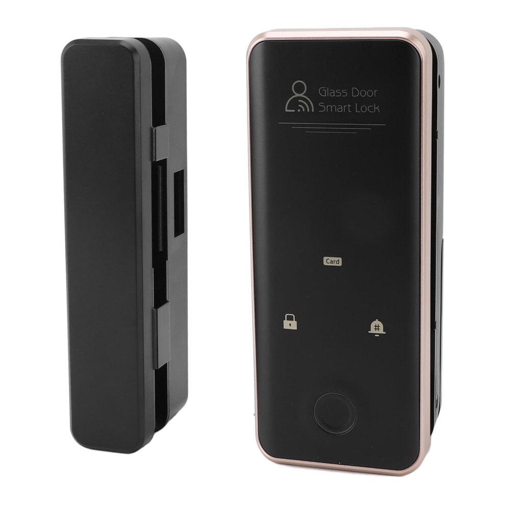 Fingerprint Door Lock For Frameless Glass Door With Multiple Unlock Methods, Virtual Password Security, Voice Alarm 9070919213823