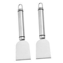 2pcs Stainless Steel Scraper with Ergonomic Grip for Kitchen, Grill, Oven and Freezer Cleaning
