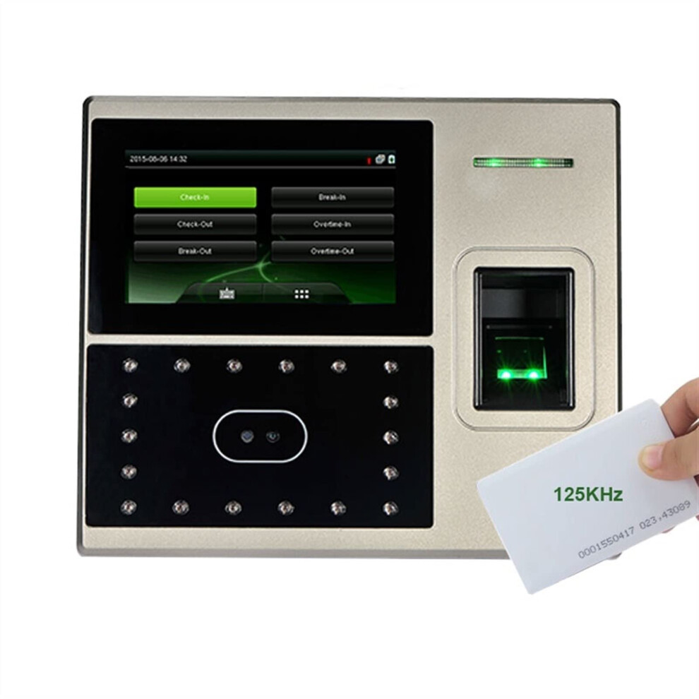 Biometric Time Attendance Machine With Face And Fingerprint Recognition, 4.3' Touch Screen For Employees 9113335164611