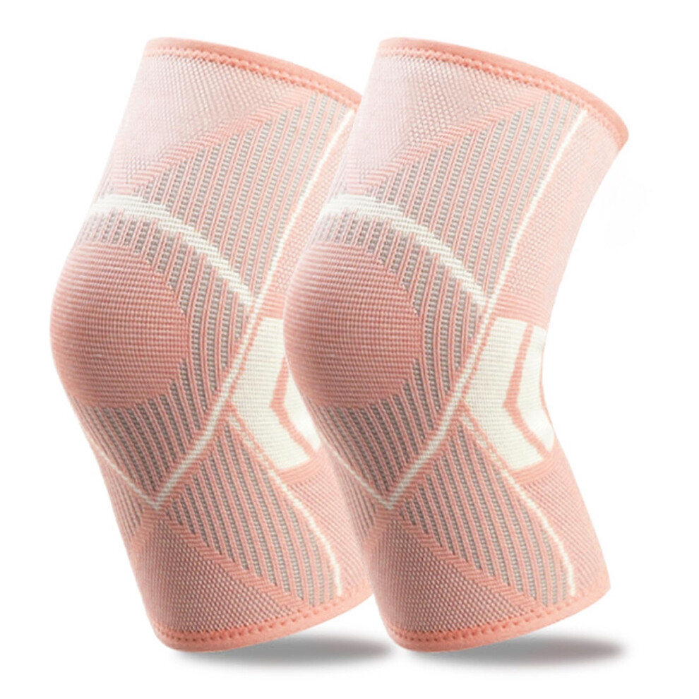 Pink Small Knee Compression Sleeve 2 Pack With Nonslip Grip For Running, Sports And Injury Recovery