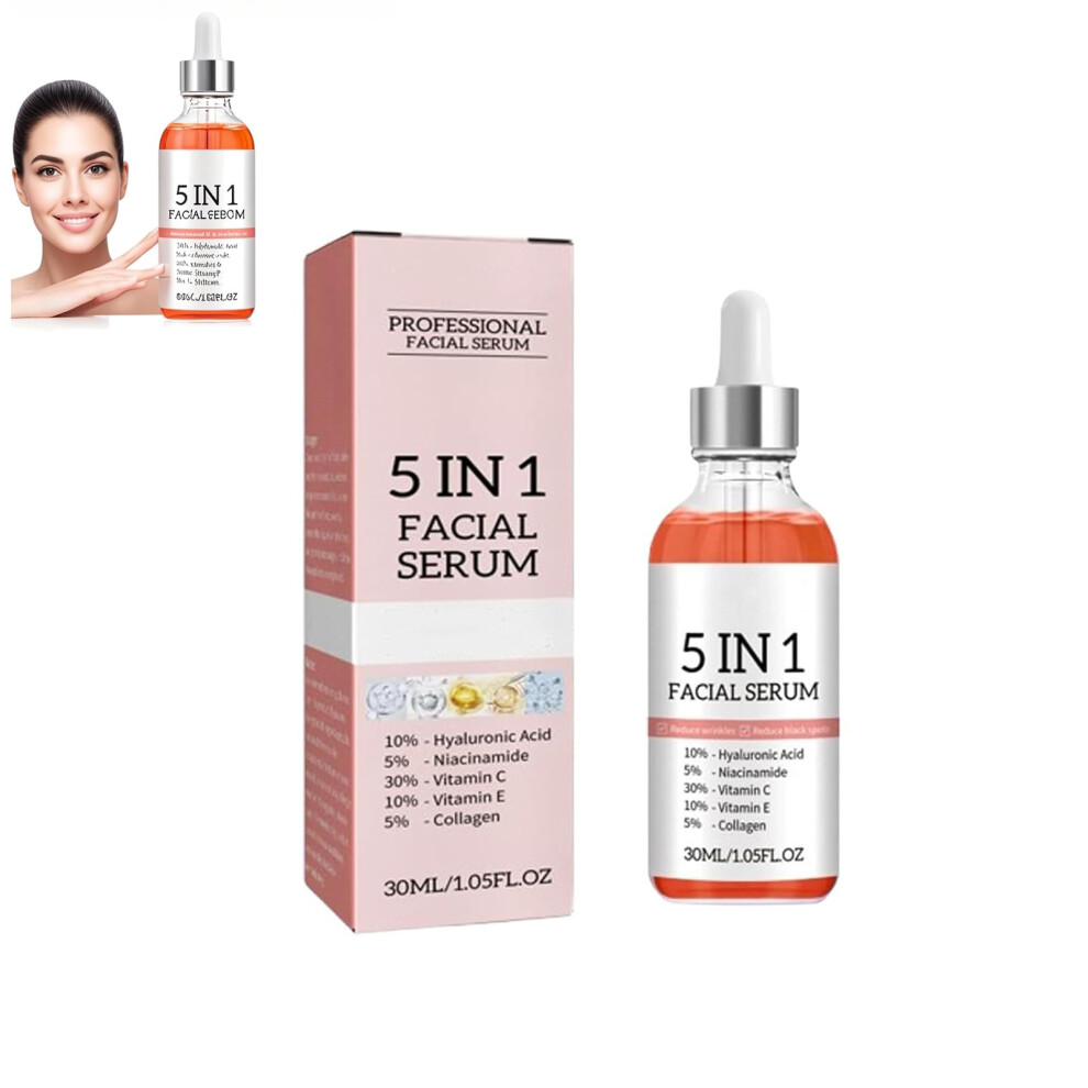 Anti Aging Hyaluronic Acid Serum with Collagen, Vitamin C and Niacinamide for Deep Hydration and Reduce Fine Lines 1pc