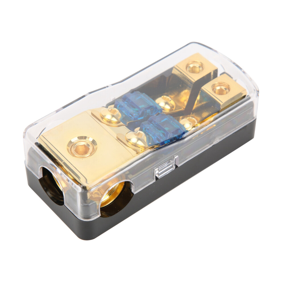 60A 1 In 2 Out Car Audio Power Distribution Block Copper Fuse Holder 4131382850573