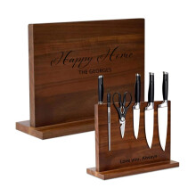 Cedar Wood Magnetic Knife Holder with DoubleSided Grip and Custom State Engraving