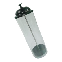 Straw Dispenser with Lid for Hygienic Storage, Transparent Countertop Holder, Durable Black Cover