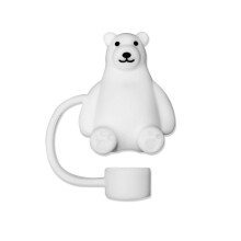 Straw Cover Polar Bear Silicone Topper Dustproof Seal for Stanley Cup and 10mm Reusable Straws