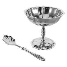 Stainless Steel Dessert Bowls with Elegant Footed Design for Ice Cream Sundaes, Pudding and Fruit