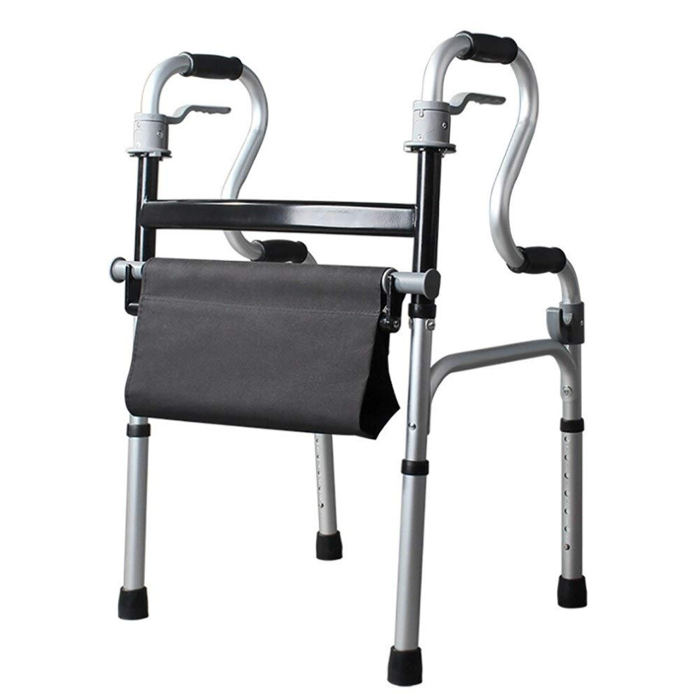 Folding Walker with Seat Adjustable Height Aluminum Rollator for Seniors Indoor Outdoor Use