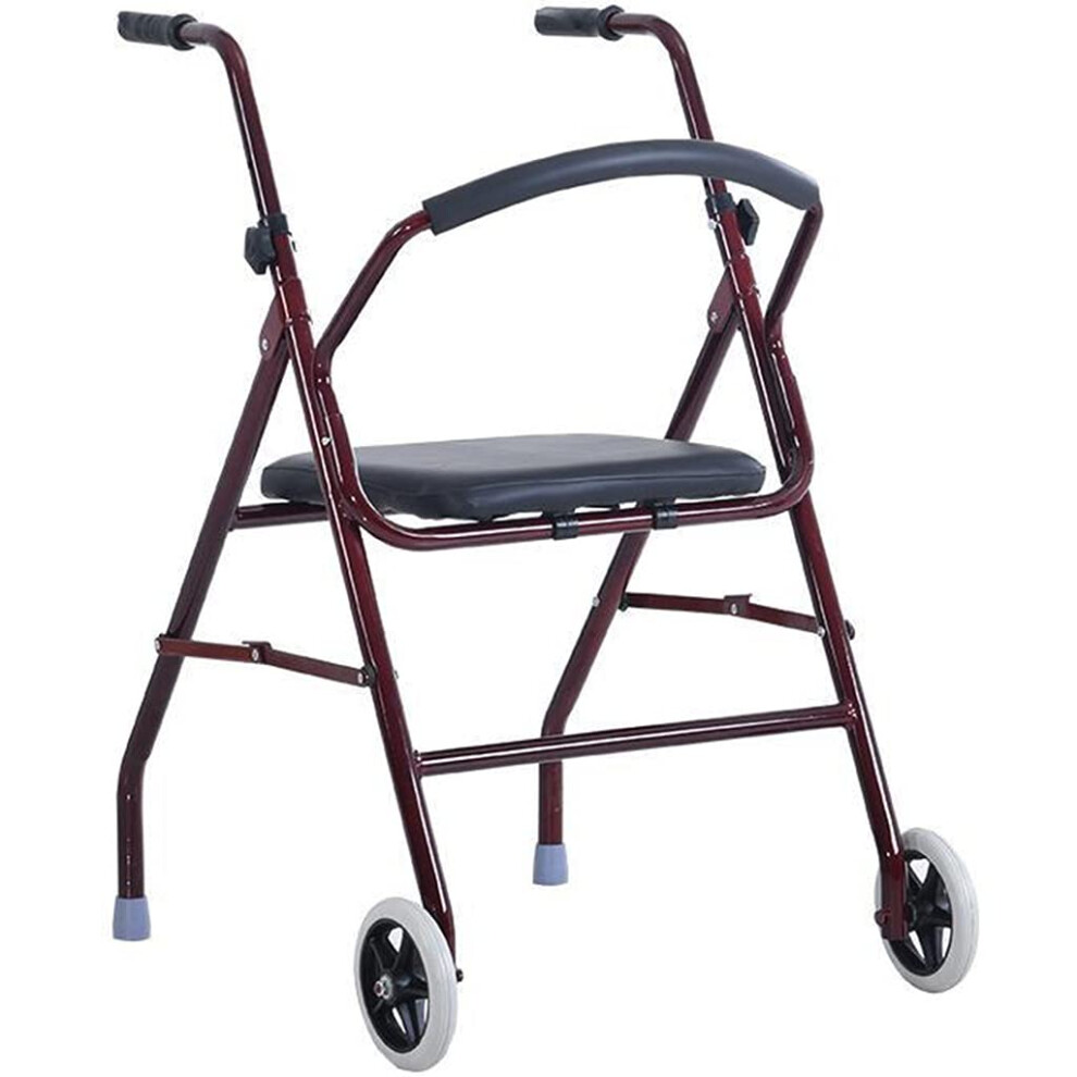 Folding Rollator Walker for Seniors Lightweight 2Wheel Height Adjustable Compact Mobility Aid