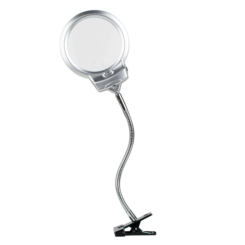 Light Desk Lamp With Clip Ed Magnifying Glass Portable Magnifier High Magnification Lens Flexible Neck Design Adjustable Angle Clip On
