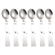 Folding Travel Spoon Set 12Pcs Collapsible Metal Utensils for Thermos Food Jar and Camping