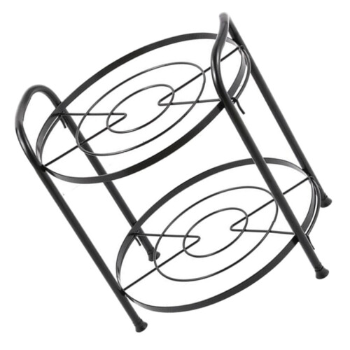 Kitchen Storage Rack TwoLayer Adjustable Pot and Pan Organizer for Cabinet Space Saving Black
