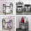 Kitchen Storage Rack TwoLayer Adjustable Pot and Pan Organizer for Cabinet Space Saving Black 5
