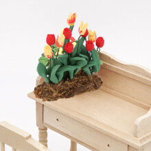 1:12 Miniatur Tulpen-Garten Puppenhaus-Dekoration Kleines Blumen-Accessoire