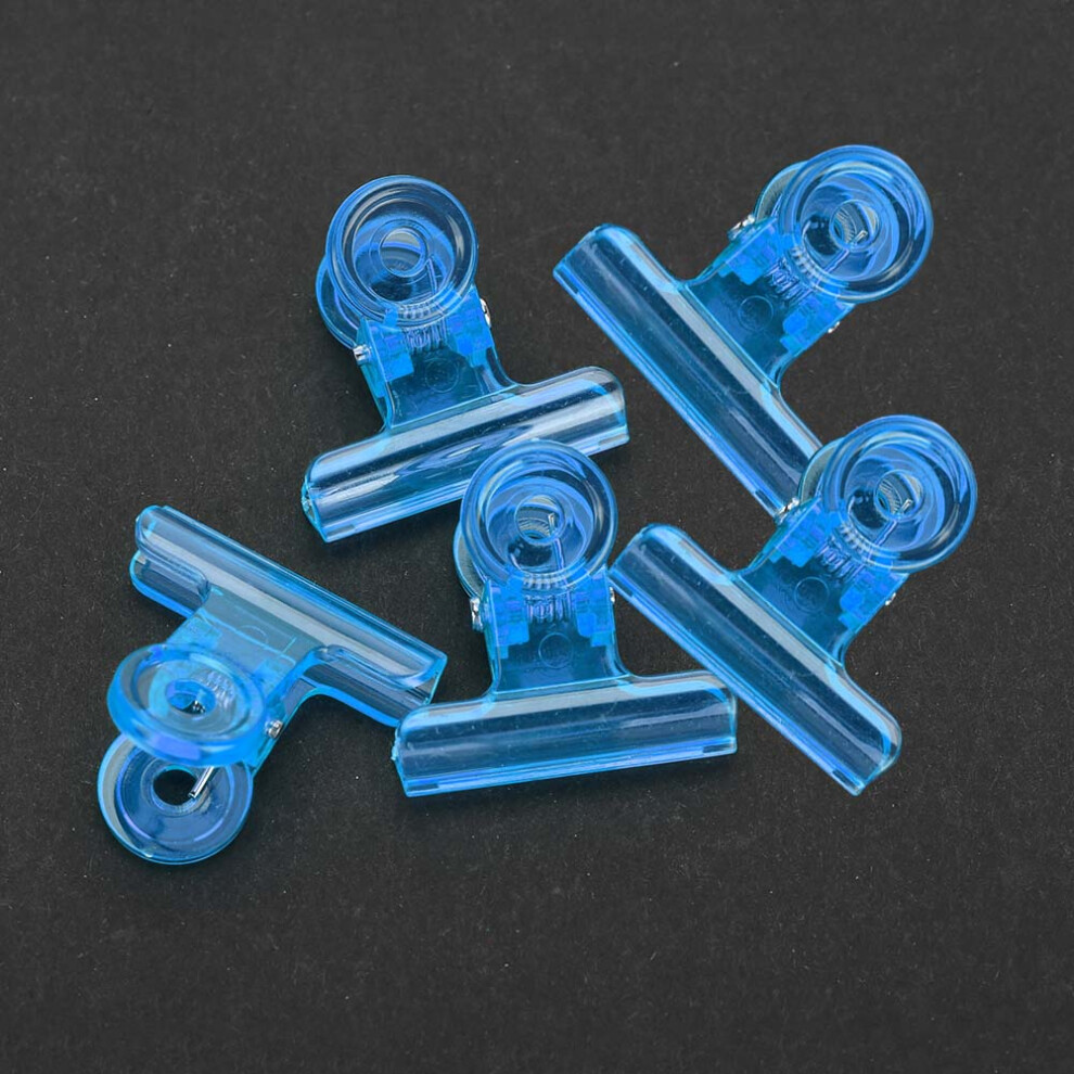 Blue 5Pcs C Curve Nail Extension Clips, Plastic, 3.1Cm