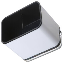 Kitchen Utensil Organizer with Drainage Base, Cutlery Tray with 3 Compartments, Black 15x10x14 cm