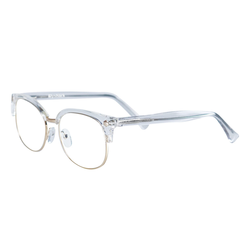 Blue Light Blocking Reading Glasses with Anti Glare Lenses Spring Hinge Transparent Frame UV Protection