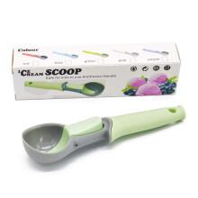 Ice Cream Scoop with Trigger and Comfort Grip, Plastic Cookie Dough Scoop for Baking, MultiPurpose