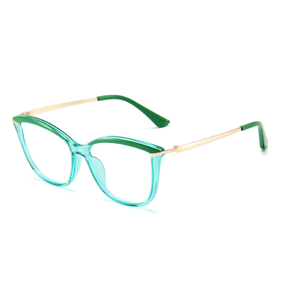 Blue/Light/Green Blocking Retro Cat Eye Reading Glasses For Women, Metal Frame 1.5 Magnification
