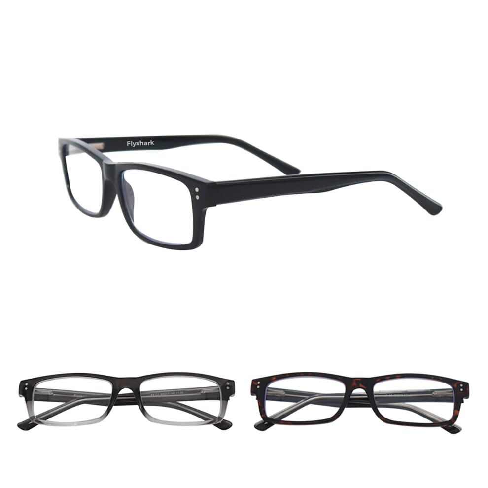 Blue Light Blocking Reading Glasses 3 Pack for Men and Women, AntiGlare, Spring Hinge, NonMagnifying