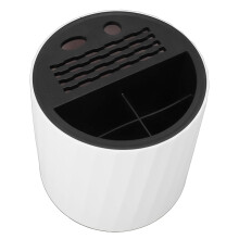 Knife Block Holder with 360 Rotation, MultiSlot Organizer for Knives and Utensils, White