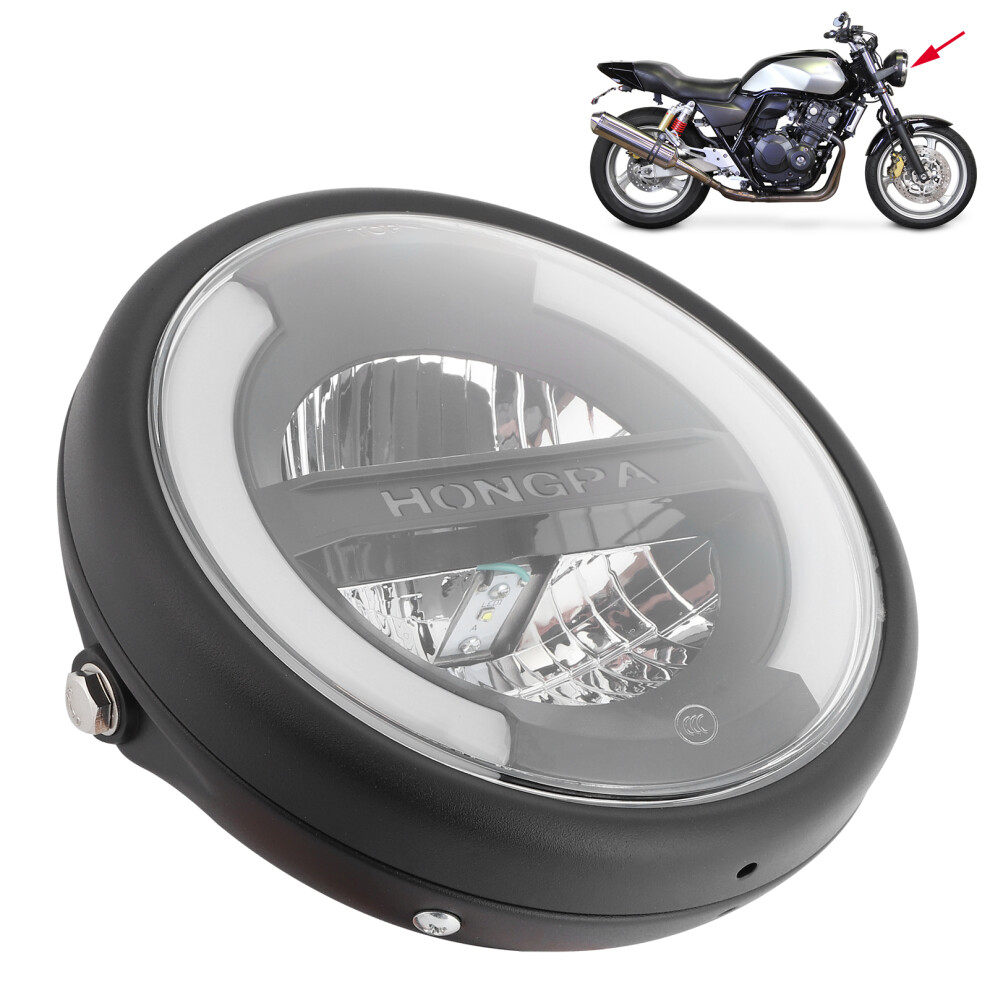 7In Vintage Led Motorcycle Head With Daytime Running Turn Signal, Housing Light/Black 5001382855504