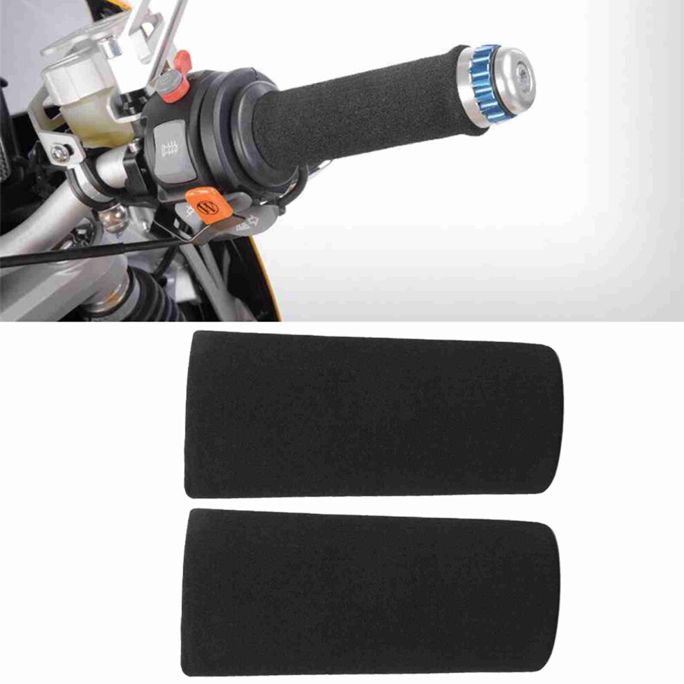 2Pcs Foam Anti-Vibration Motorcycle Handlebar Grip Covers 12Cm Black 3161382855606