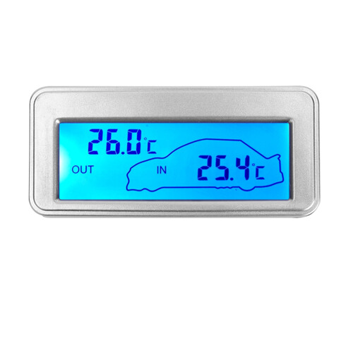 Modell:12V Auto-Thermometer LCD silber CR2025 150mAh