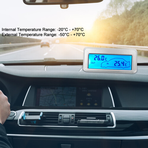 Modell:12V Auto-Thermometer LCD silber CR2025 150mAh 2