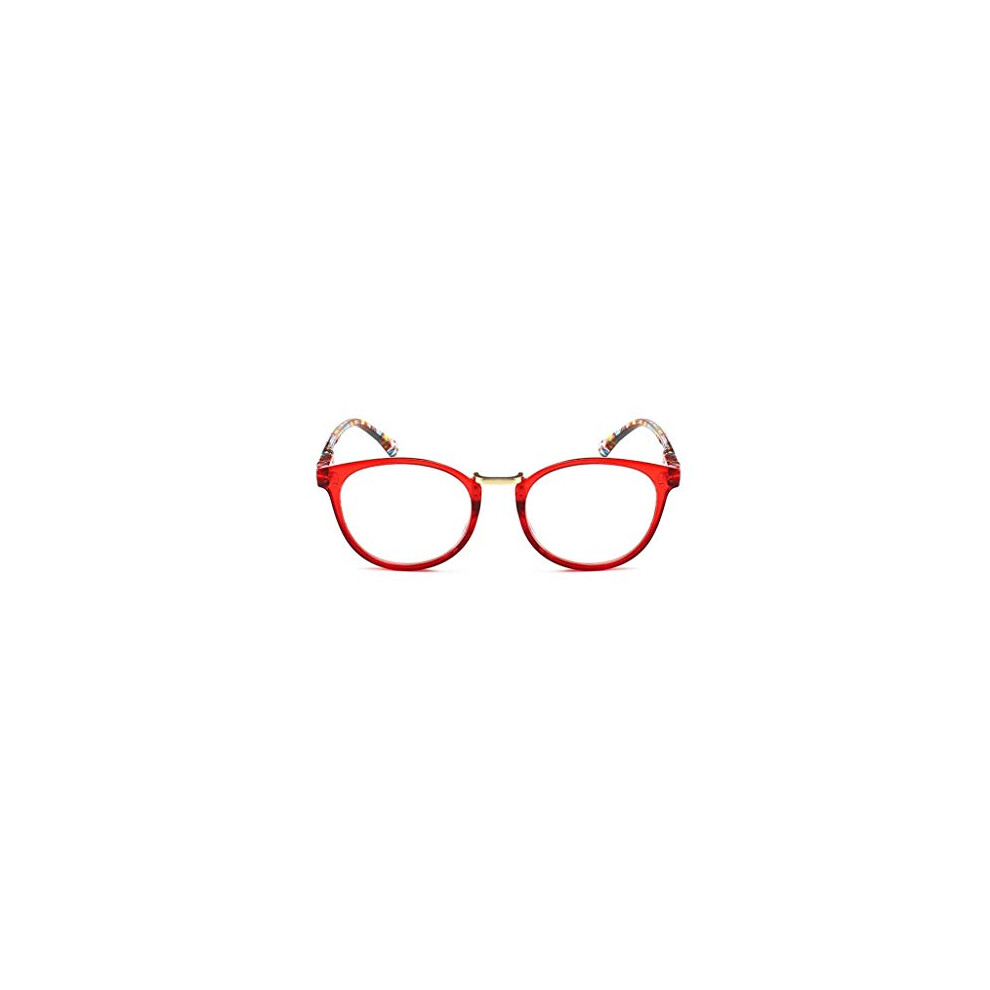 Stylish Red Reading Glasses 2.5 Magnification AntiGlare Computer Glasses for Men and Women