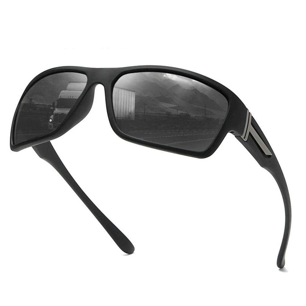 Polarized Reading Sunglasses with UV Protection for Men and Women, Oversized Black 0 Magnification
