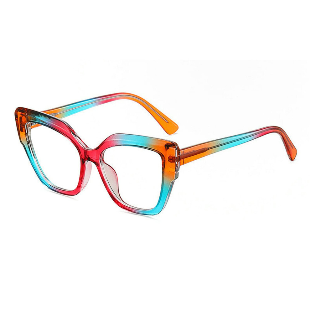 3.75x Blue Light Blocking Reading Glasses and Handheld Magnifier Red Blue Oversized Design