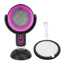 USB Powered Portable Kitchen Exhaust Fan with Dual Speed, Negative Ion, Removable Filter for Apartment Cooking, Black Violet